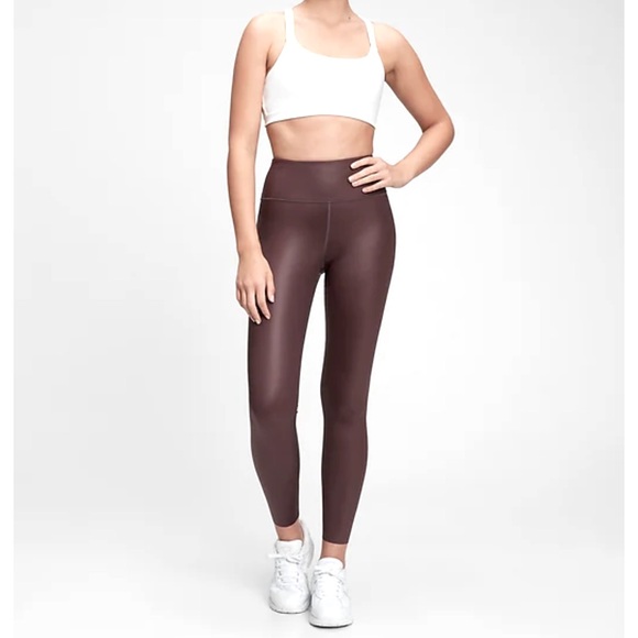 GapFit High Rise Recycled Power Shine Full Length Leggings - Brown - XS - Picture 1 of 5